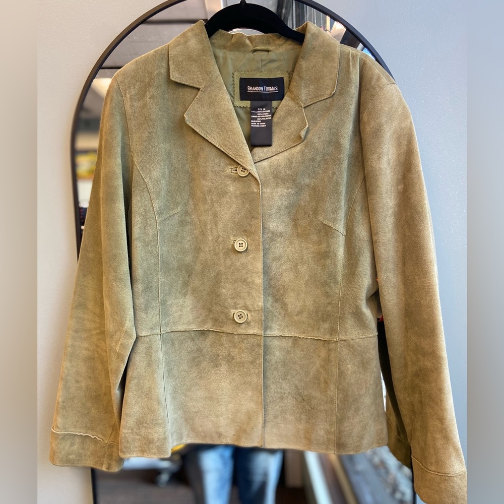 Green Suede Brandon Thomas Leather Jacket